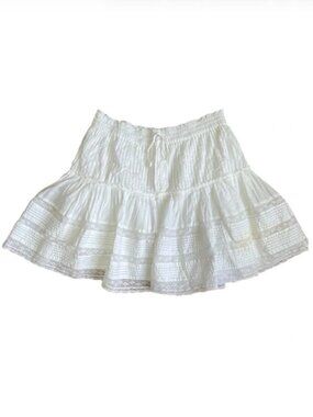 Unsubscribed White Victorian Ruffle Lace Mini Skirt